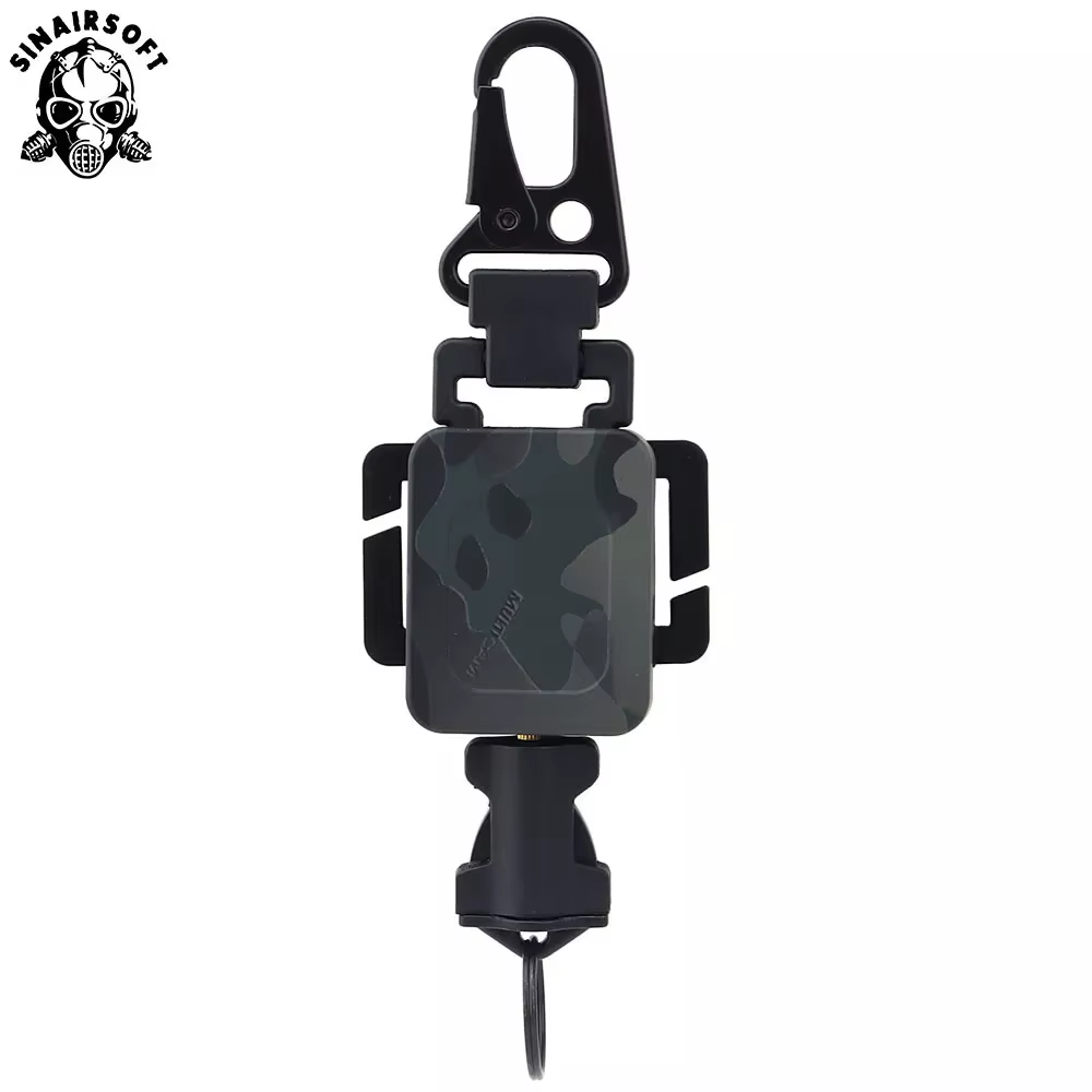 Eslinga retráctil táctica llavero – cordón nylon y acero - imagen 3