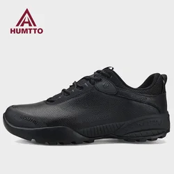 HUMTTO Zapatillas de senderismo para hombre de cuero vacuno