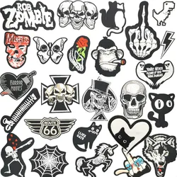 Parches bordados calavera - ropa DIY estilo Hippie Rock para chaquetas
