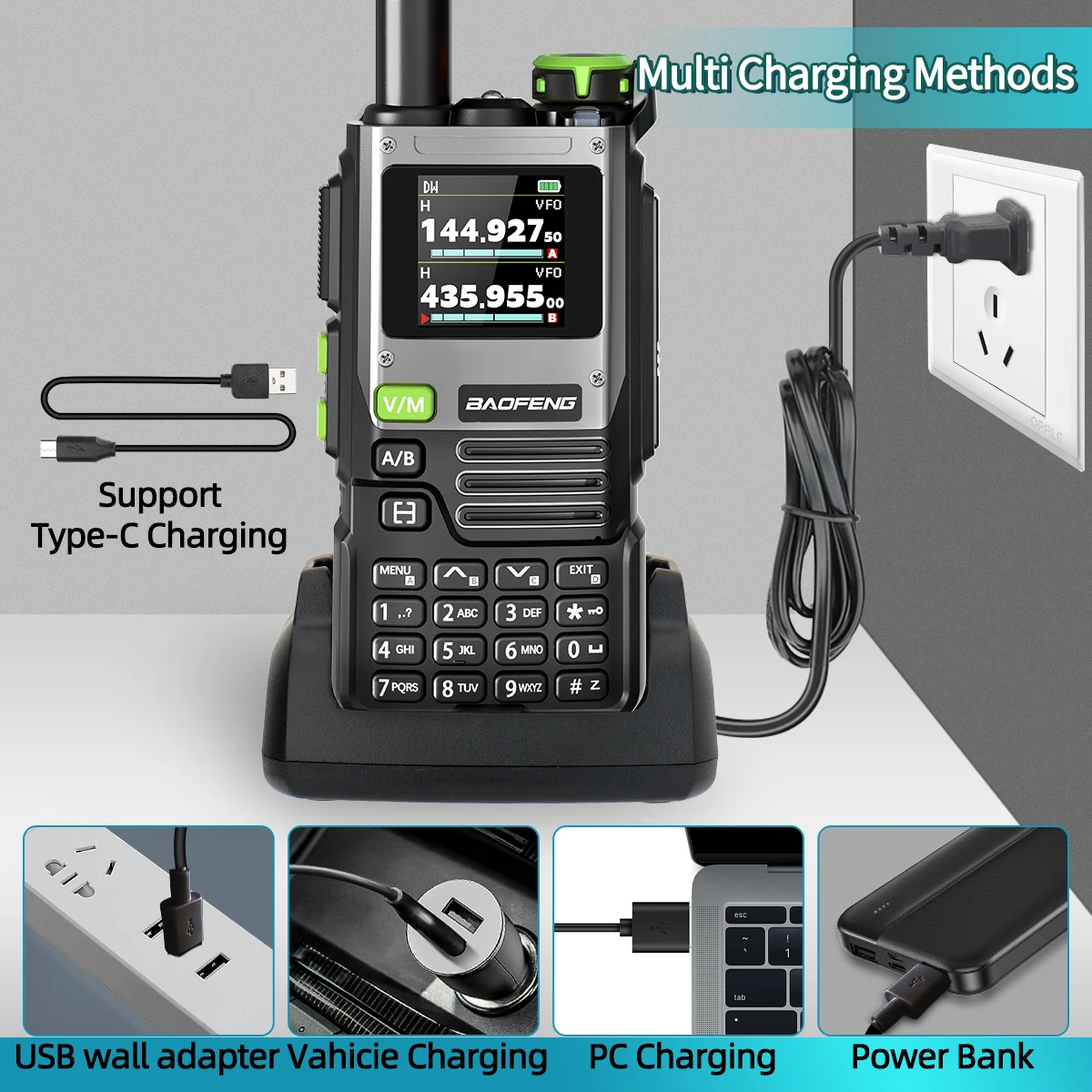 Baofeng K61 Pro walkie-talkie multibanda DTMF con NOAA y banda aeronáutica - imagen 3