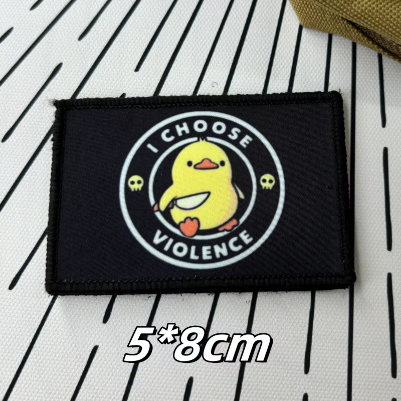 Parche táctico morale pato amarillo - gancho y bucle impreso - imagen 3