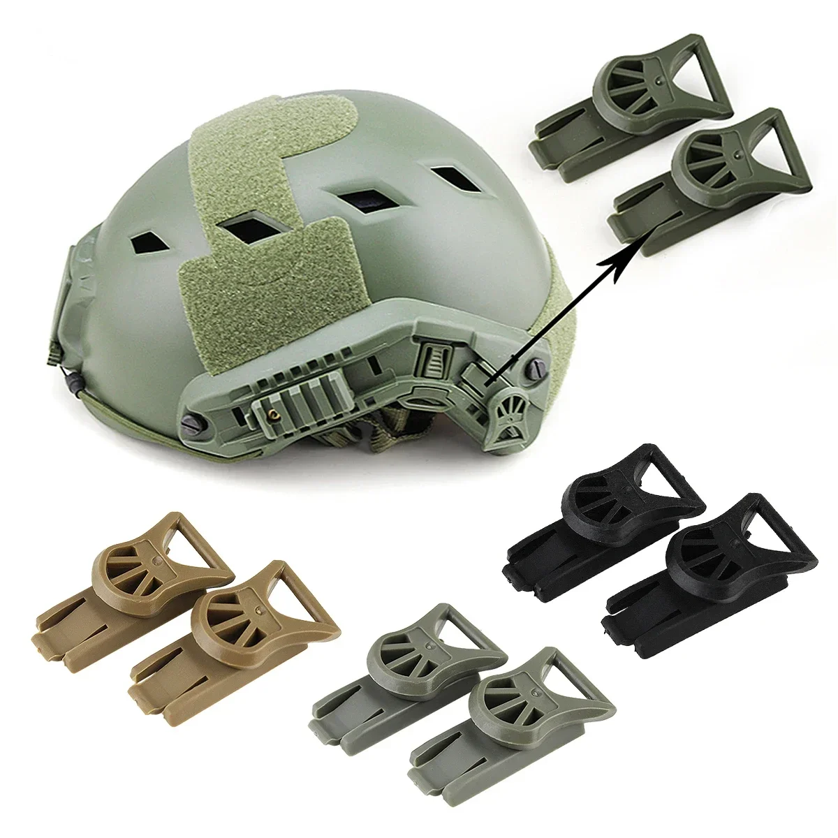 Abrazadera táctica NVG giratoria con adaptadores de riel para casco - imagen 3