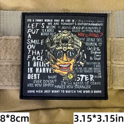 Parche táctico punk oscuro grafiti inglés con velcro adhesivo
