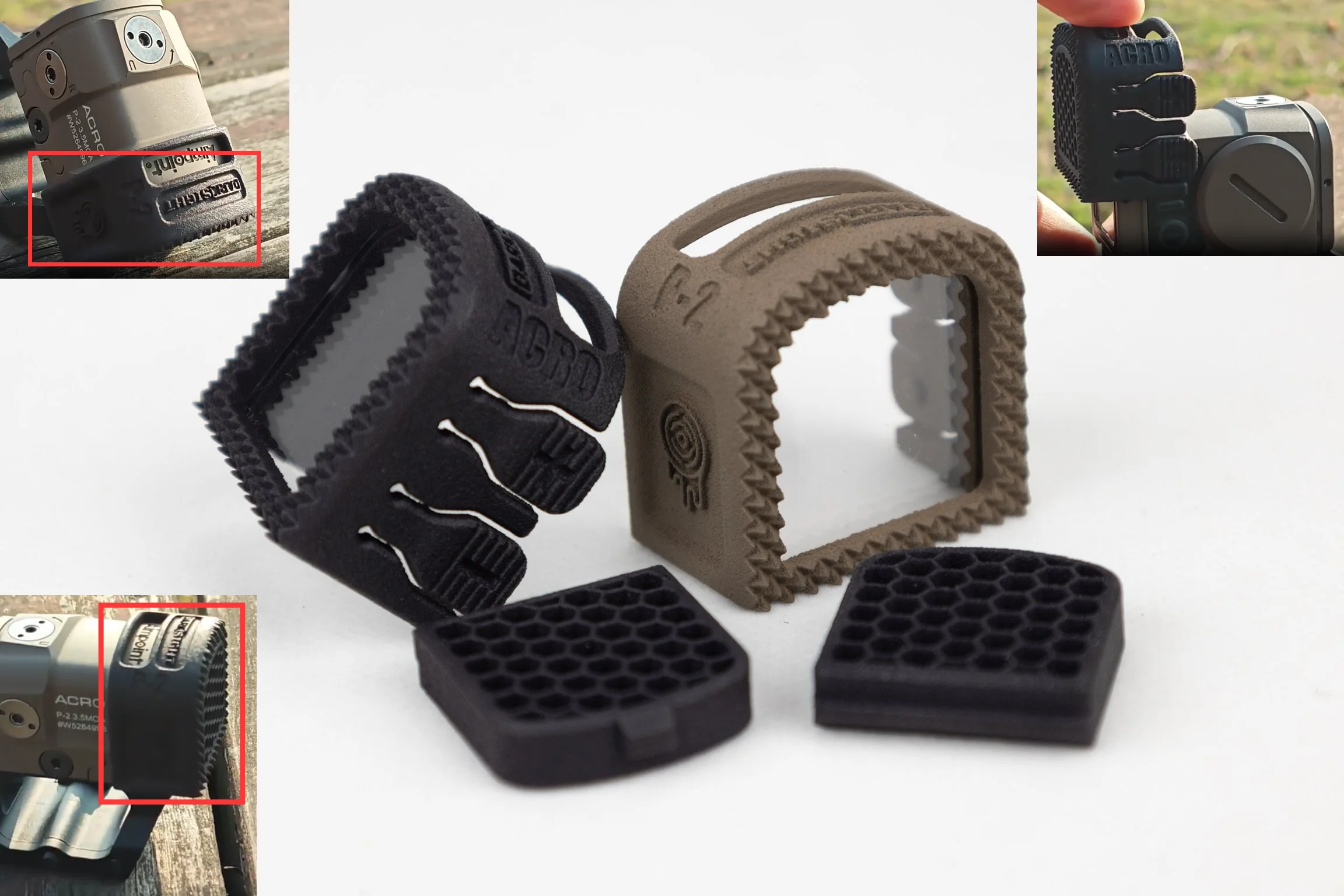 ACRO P2 cubierta protectora de lente nailon sinterizado 3D impresa