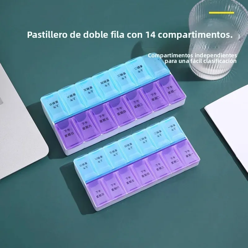 Pastillero con compartimentos y braille para organizar medicación - imagen 3