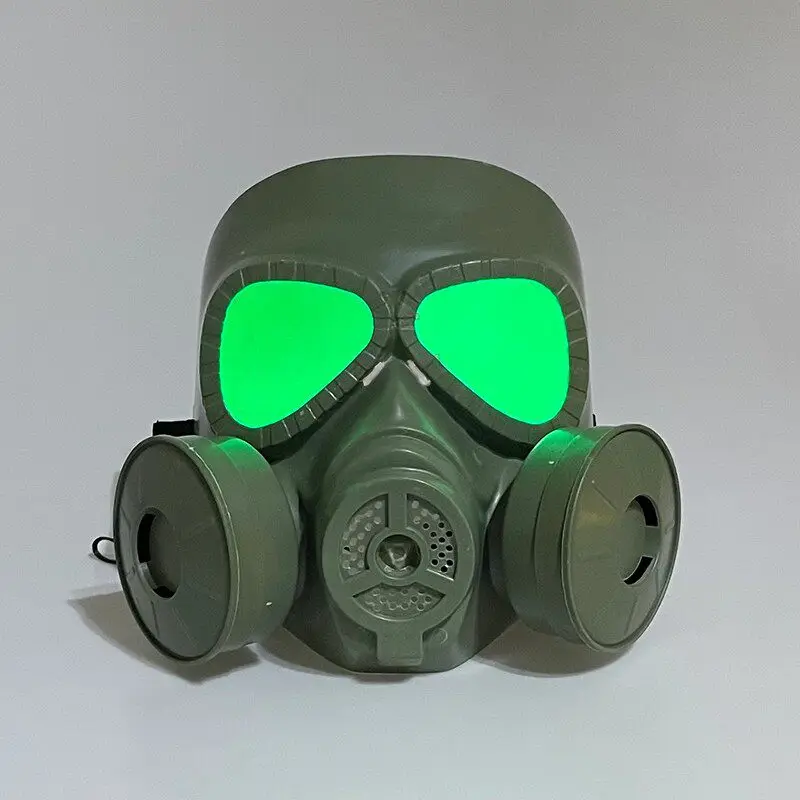 Máscara antigás táctica con ojos verdes para airsoft y cosplay