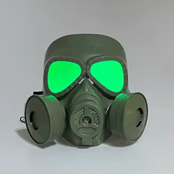 Máscara antigás táctica con ojos verdes para airsoft y cosplay