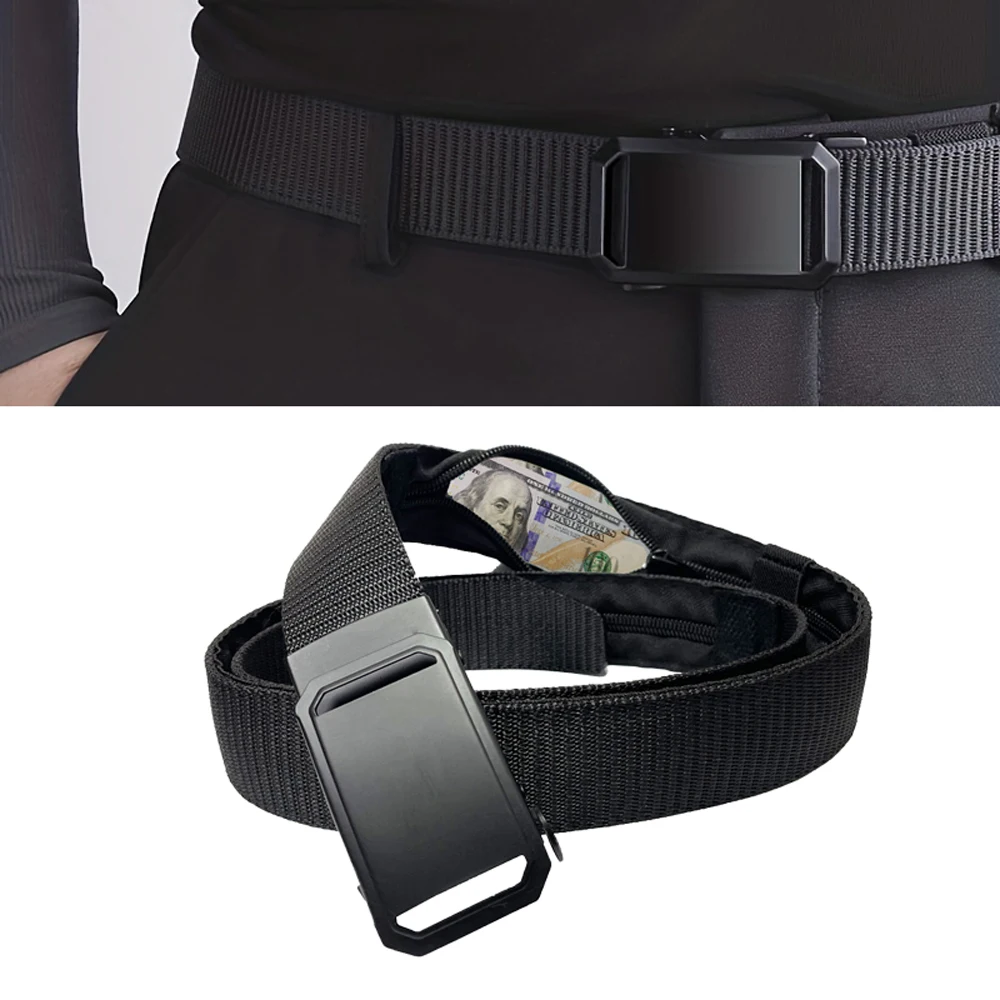 Cinturón táctico con hebilla automática y bolsillo oculto - imagen 2