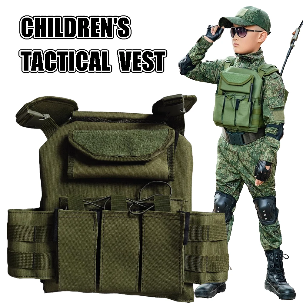 Chaleco táctico infantil camuflaje de combate protector