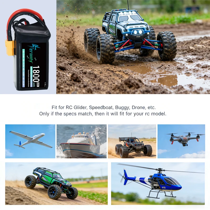 TERANTY Batería LiPo 4S 1800mAh 60C para drone y RC - imagen 5