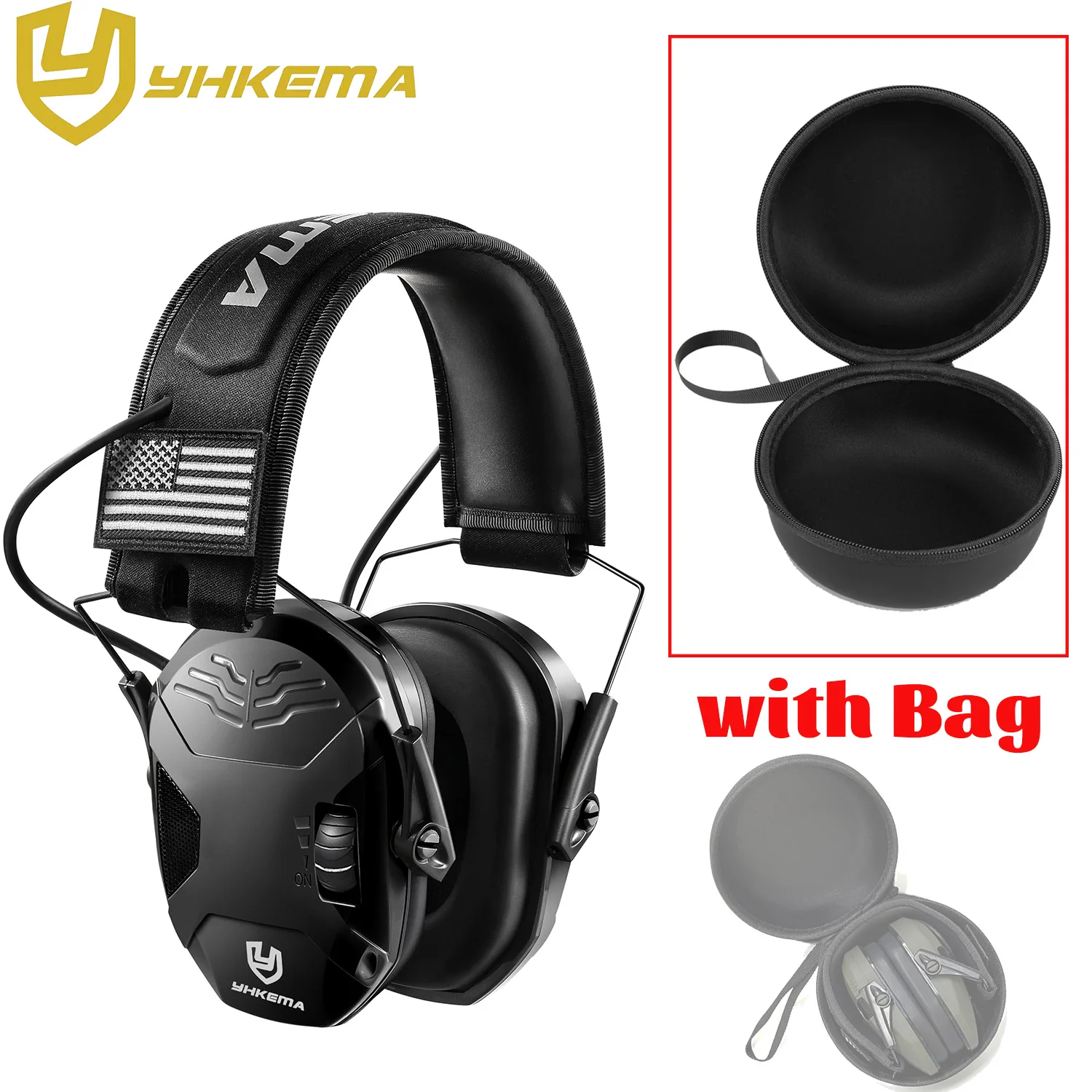 Auriculares tácticos YHKEMA plegables con ANC y funda antimpacto - imagen 3