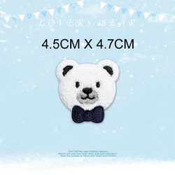 Parche autoadhesivo tela bordado 3D oso para mochila y bufanda