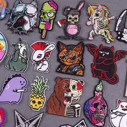 Parche bordado termoadhesivo punk animales para equipamiento táctico