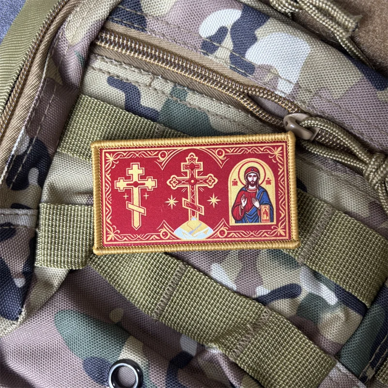 Parche táctico Cristianismo ortodoxo con gancho y bucle para ropa - imagen 3