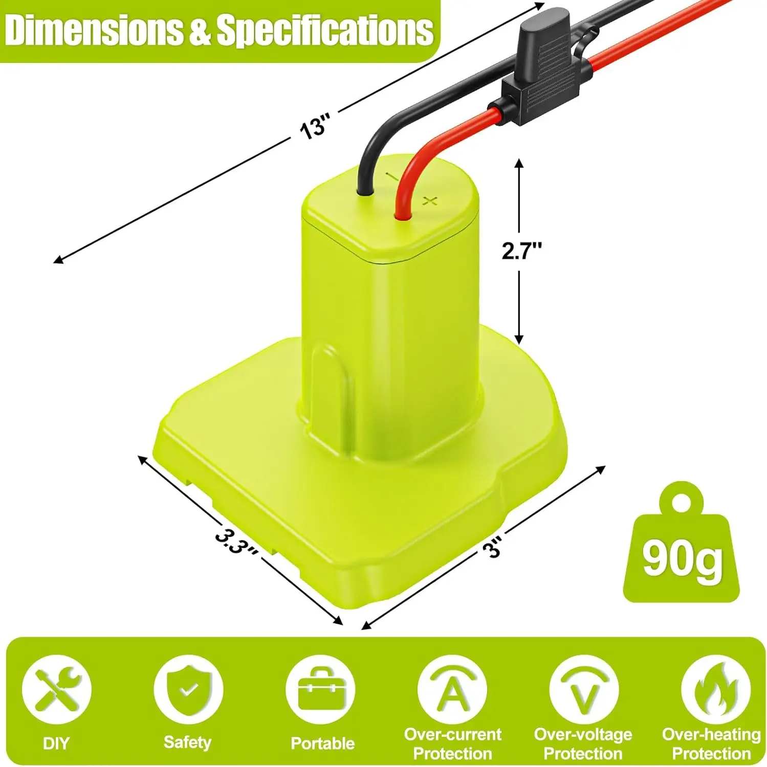Adaptador Power Wheels para batería Ryobi compatible - imagen 3