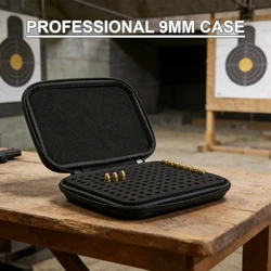Caja de munición táctica con cerradura, resistente para 9 mm
