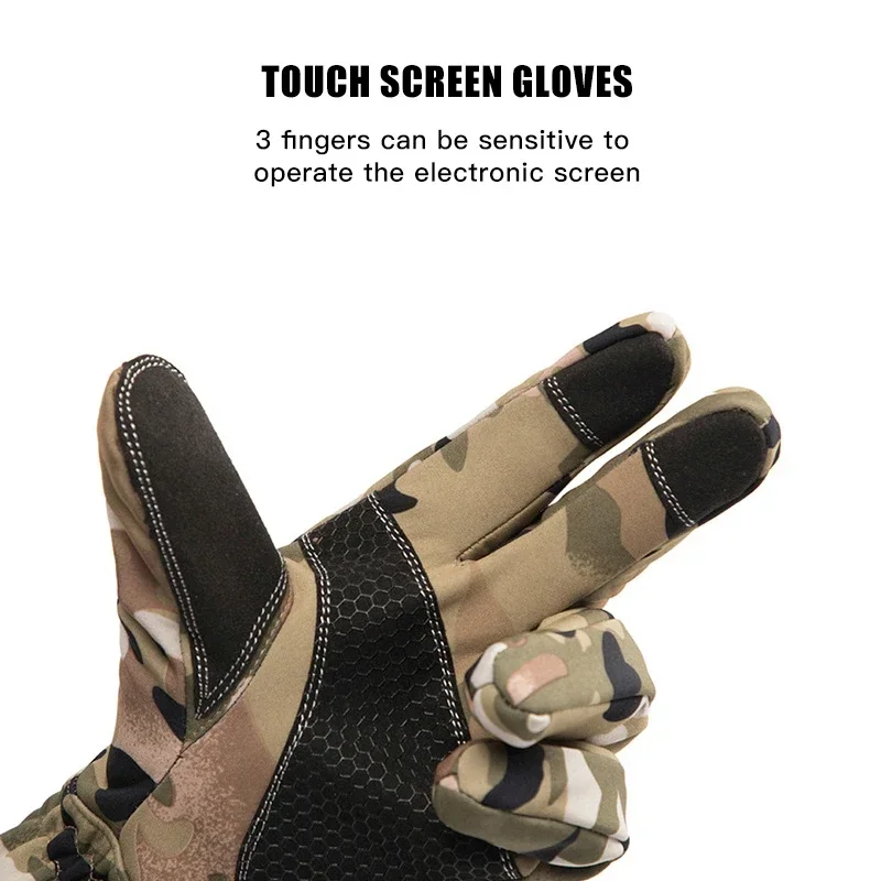 Guantes tácticos invierno impermeables camuflaje pantalla táctil - imagen 2