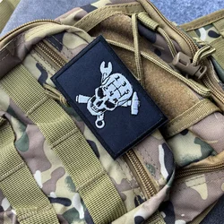 Parche bordado táctico mando de control mecánico con velcro