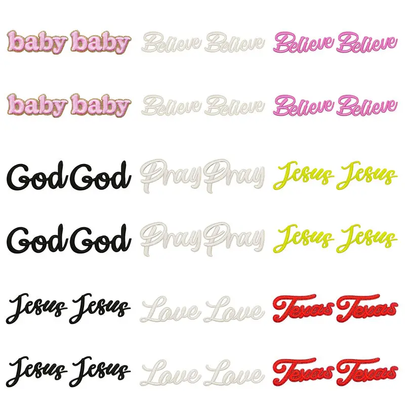 Parche bordado termoadhesivo Texas Jesus Baby, letras de fe - imagen 5