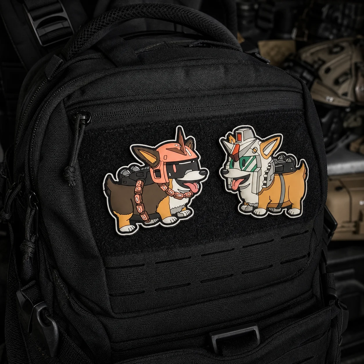 Parche táctico PVC fosforescente Corgi bordado para ropa y mochila - imagen 5