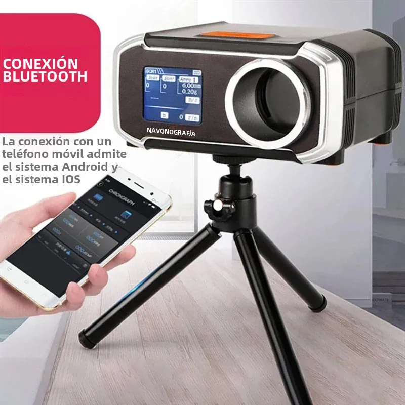 Cronógrafo velocidad Bluetooth con pantalla LCD para tirachinas y arco
