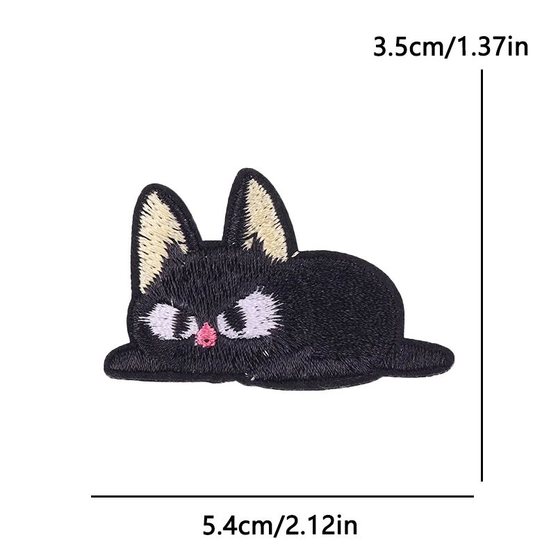 Parche termoadhesivo bordado gato ojos grandes para mochila y gorra - imagen 3