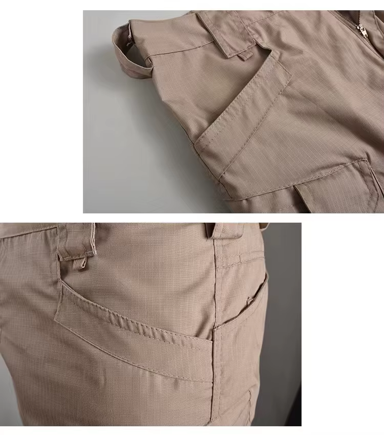 Pantalones cortos impermeables detalle materiales