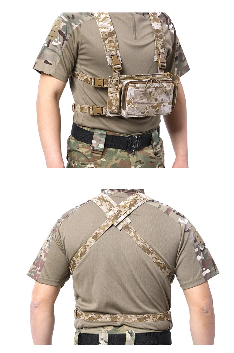 Chaleco táctico con bolsillo abdominal y talla ajustable unisex