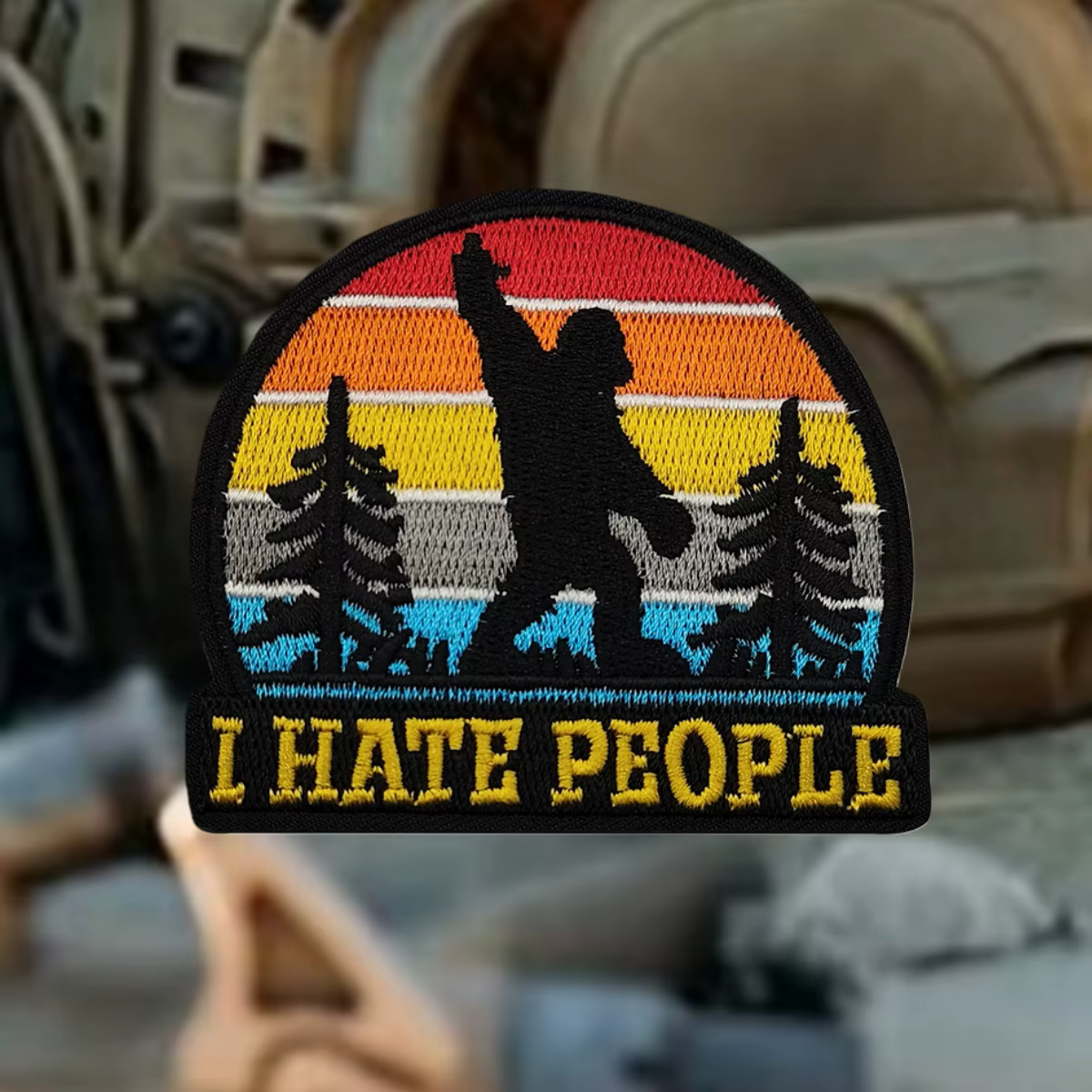 Parche morale I HATE PEOPLE adhesivo táctico para uniforme - imagen 4