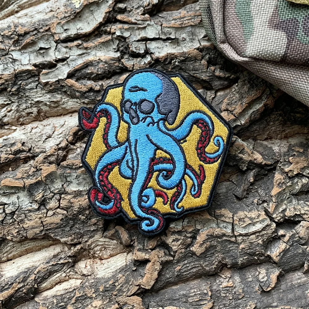 Parche táctico bordado pulpo con velcro Molle para chaqueta mochila - imagen 5