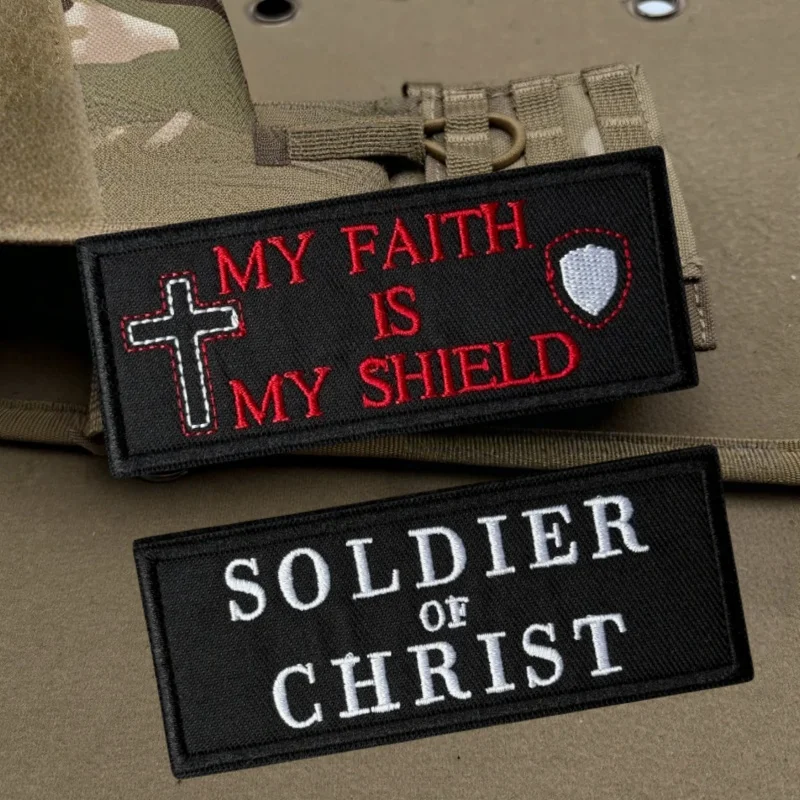 Parche MOLLE bordado 3D táctico - Escrituras cristianas para chaleco - imagen 5