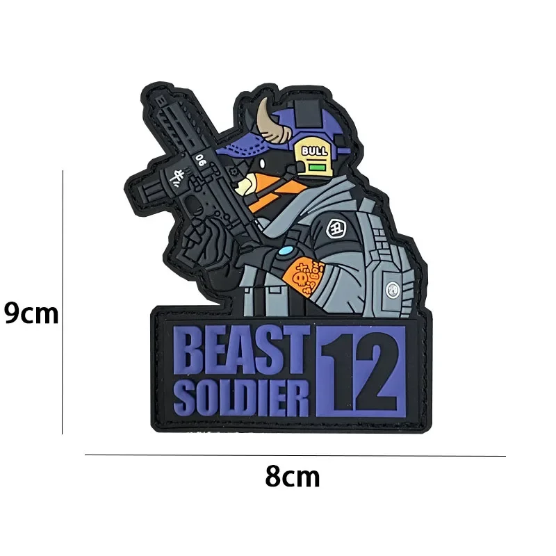 Parche PVC 3D guerrero dragón tigre – Insignia moral táctica - imagen 4