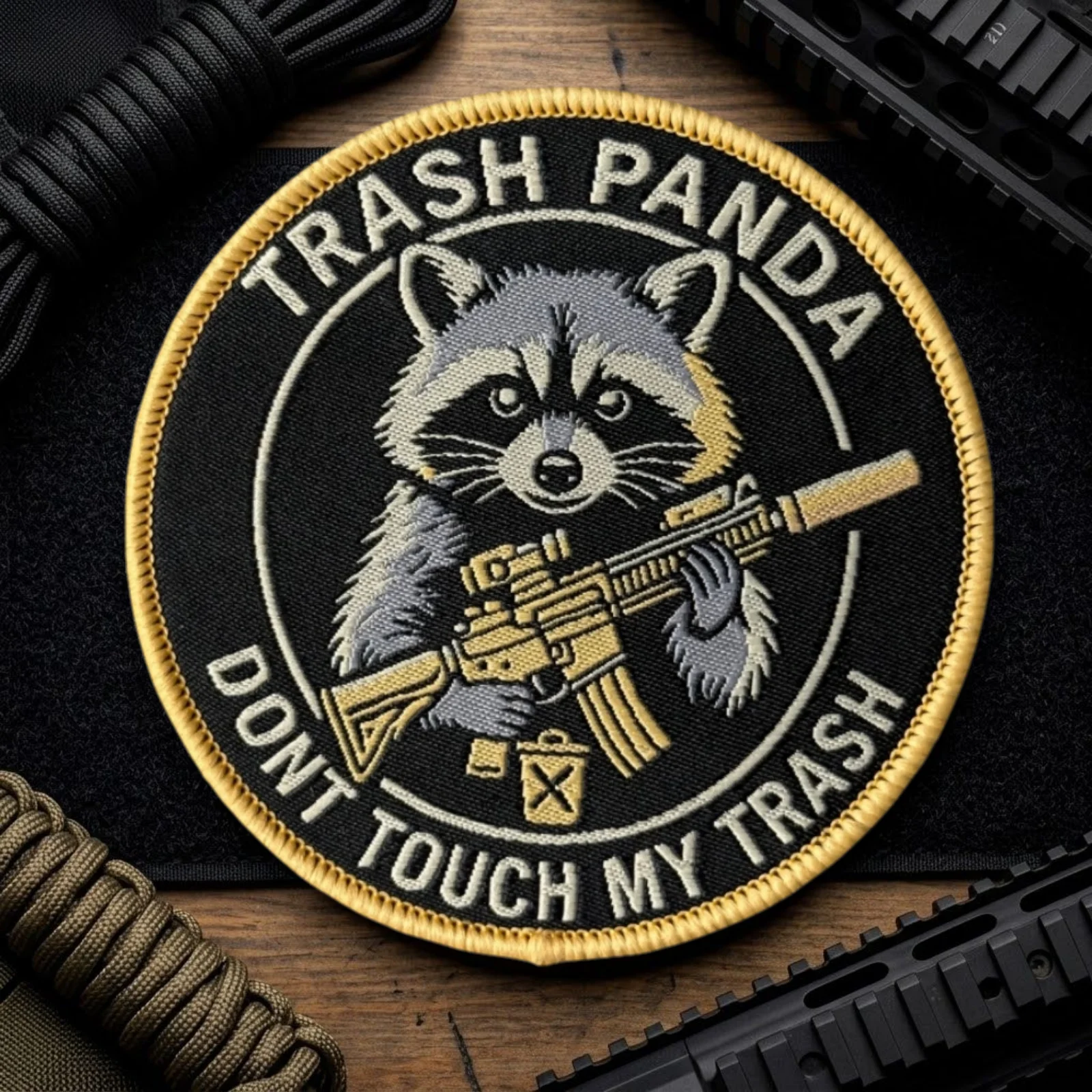 Trash Panda – Parche táctico de moral con mapache y velcro
