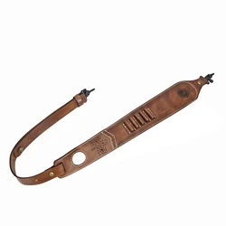 Tourbon Correa de rifle táctica de cuero con anillas giratorias