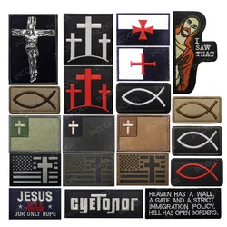 Parche IR reflectante pez Jesús cruz cristiana – aplicación INFIDEL