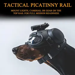 Casco táctico para perros ajustable con orejeras y gafas Malinois