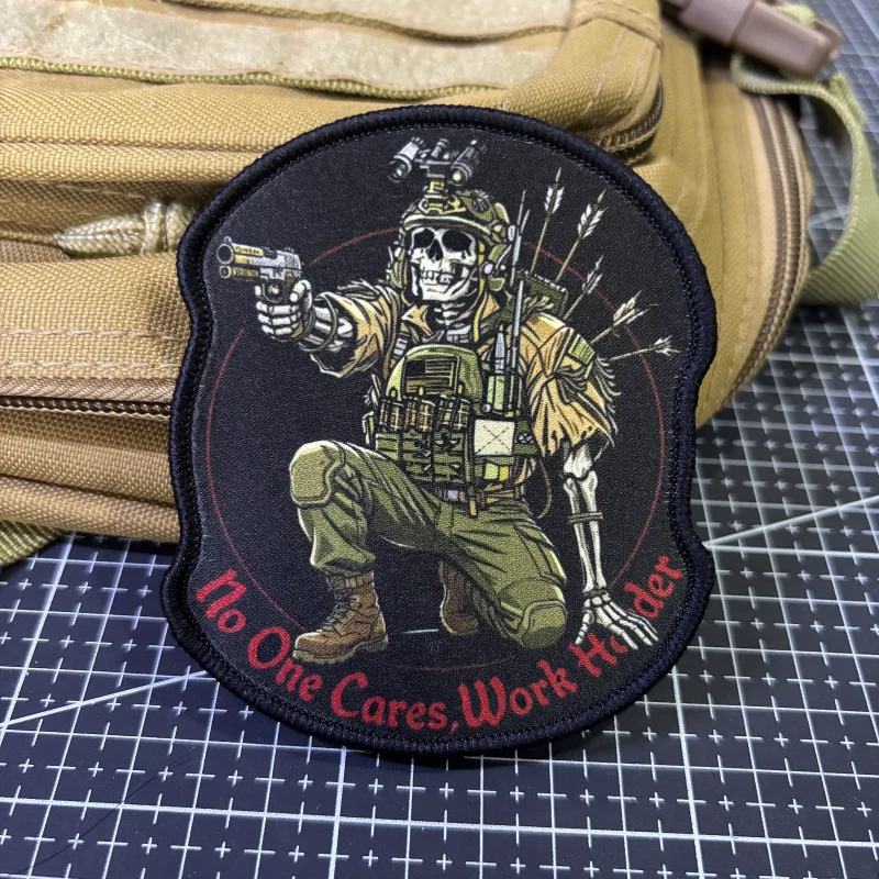 Parche táctico calavera guerrero moraleja velcro – Chaleco o bolso - imagen 2