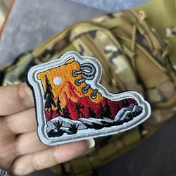 Parche bordado táctico de paisaje militar con velcro para ropa