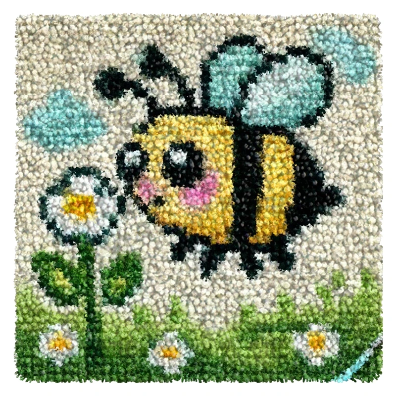 Kit de ganchillo para alfombra y cojín con dibujo infantil - imagen 5