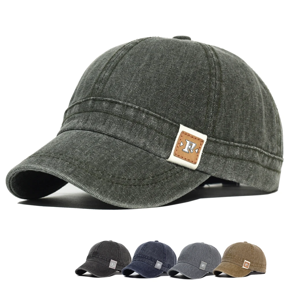 Gorra de béisbol algodón lavado perfil bajo vintage ajustable