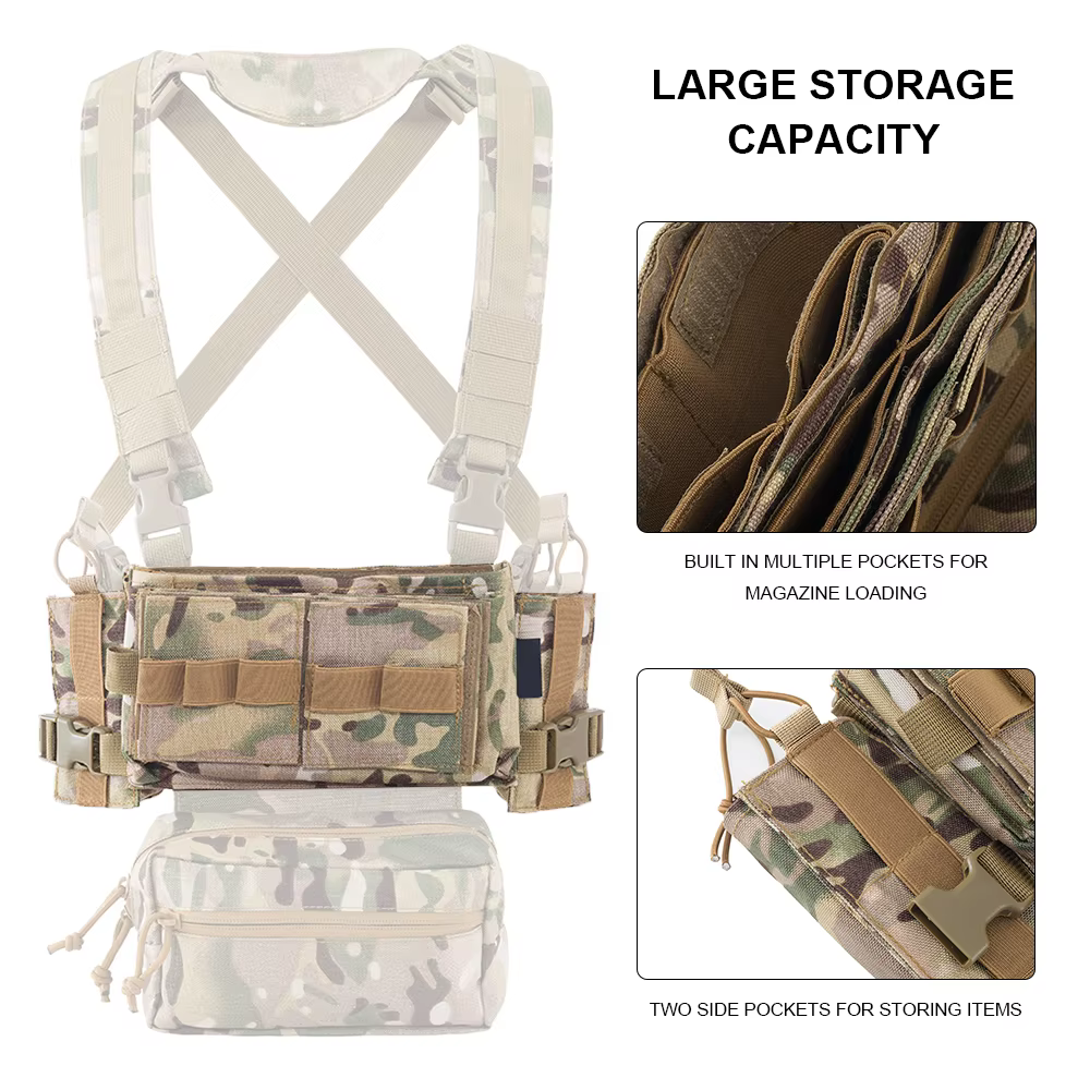 Pechera táctica Molle MK3 de nylon para airsoft y caza - imagen 3