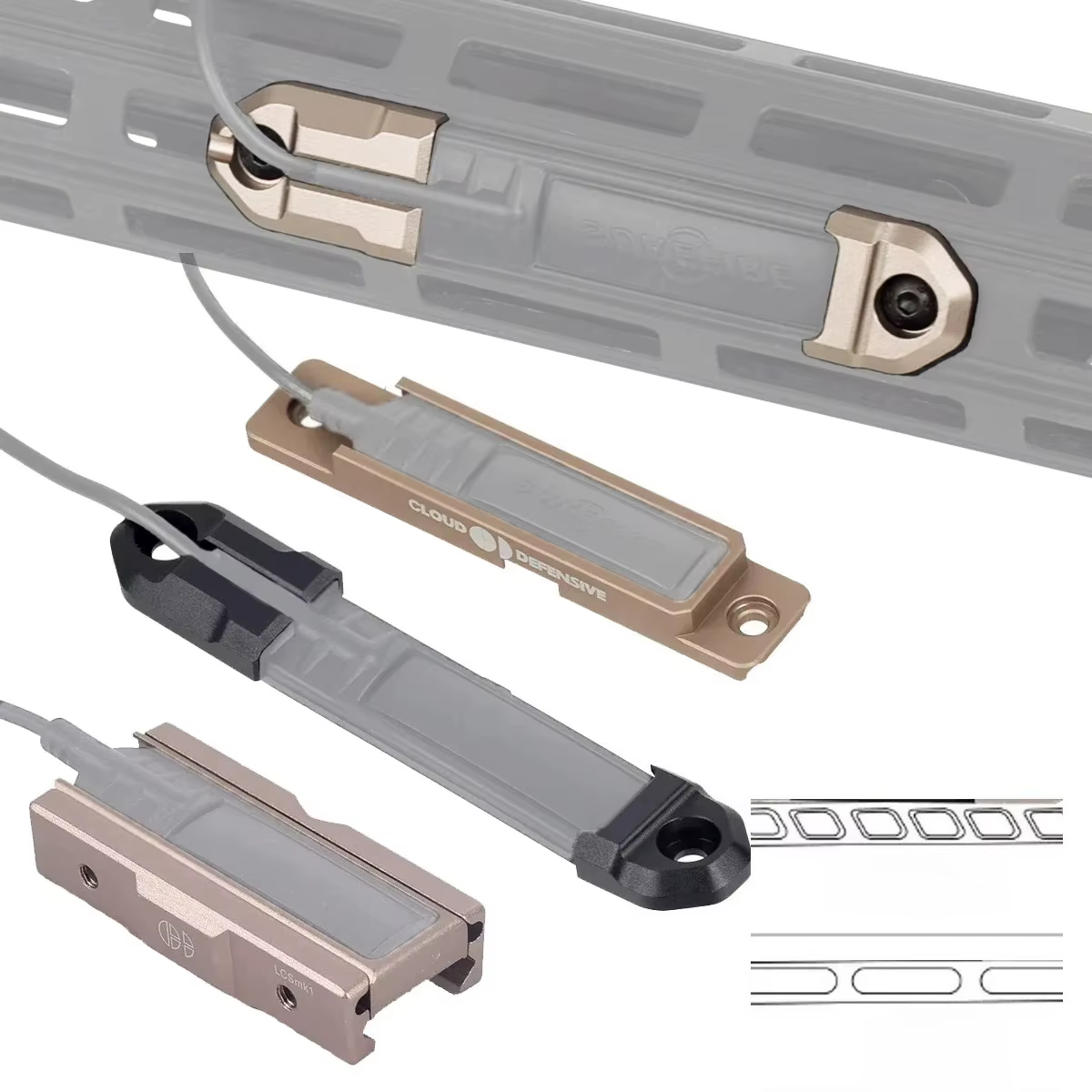 Surefire M600 M300 Montura Mlok Keymod para linterna Scout Light - imagen 3