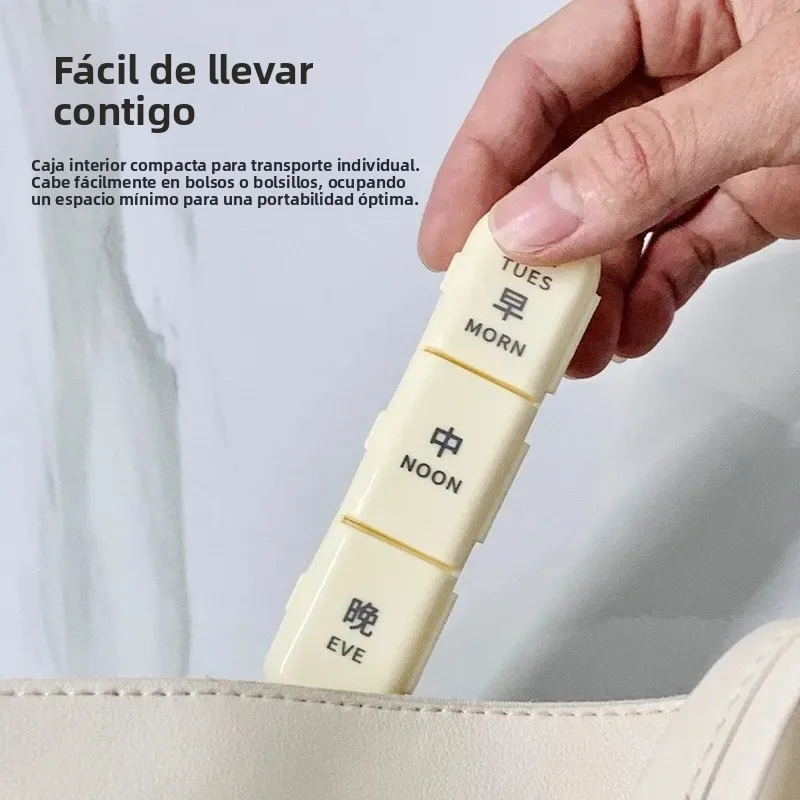 Pastillero portátil hermético para medicamentos de viaje y camping - imagen 2