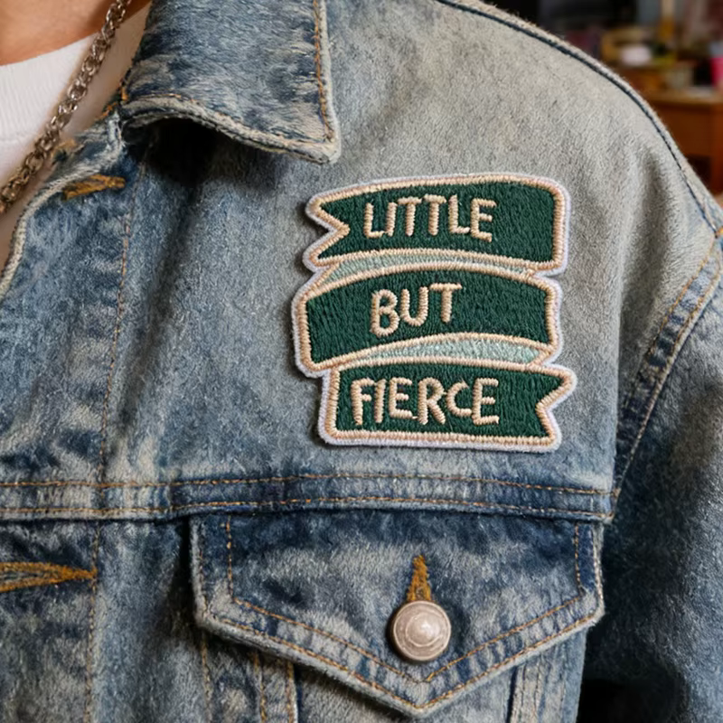 Parche bordado termoadhesivo Little But Fierce, insignia DIY