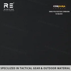 Ronsontex tela Cordura de poliéster negra resistente táctica