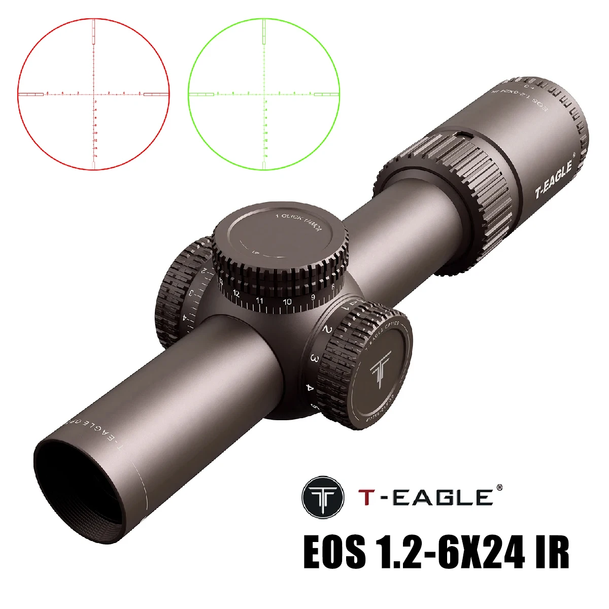 EOS Mira telescópica táctica iluminada rojo y verde para Picatinny