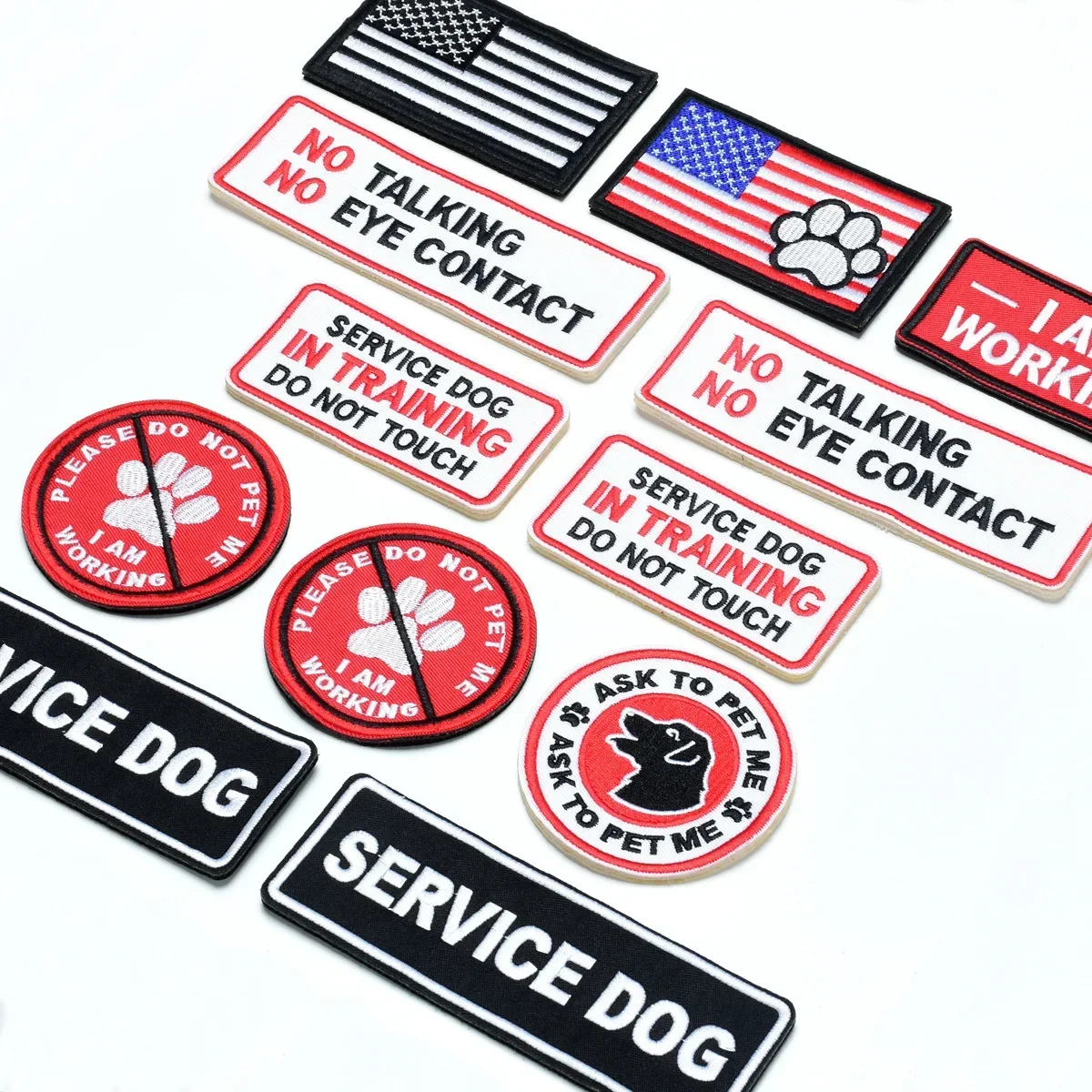 Emblema bordado circular perros de servicio para chaleco táctico - imagen 5