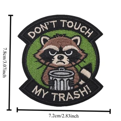 Parche táctico moral mapache con velcro para uniforme