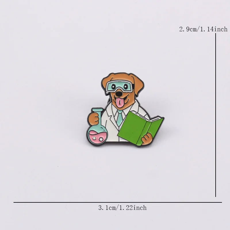 Pin metálico de animales pequeños – químico en dibujos animados - imagen 4