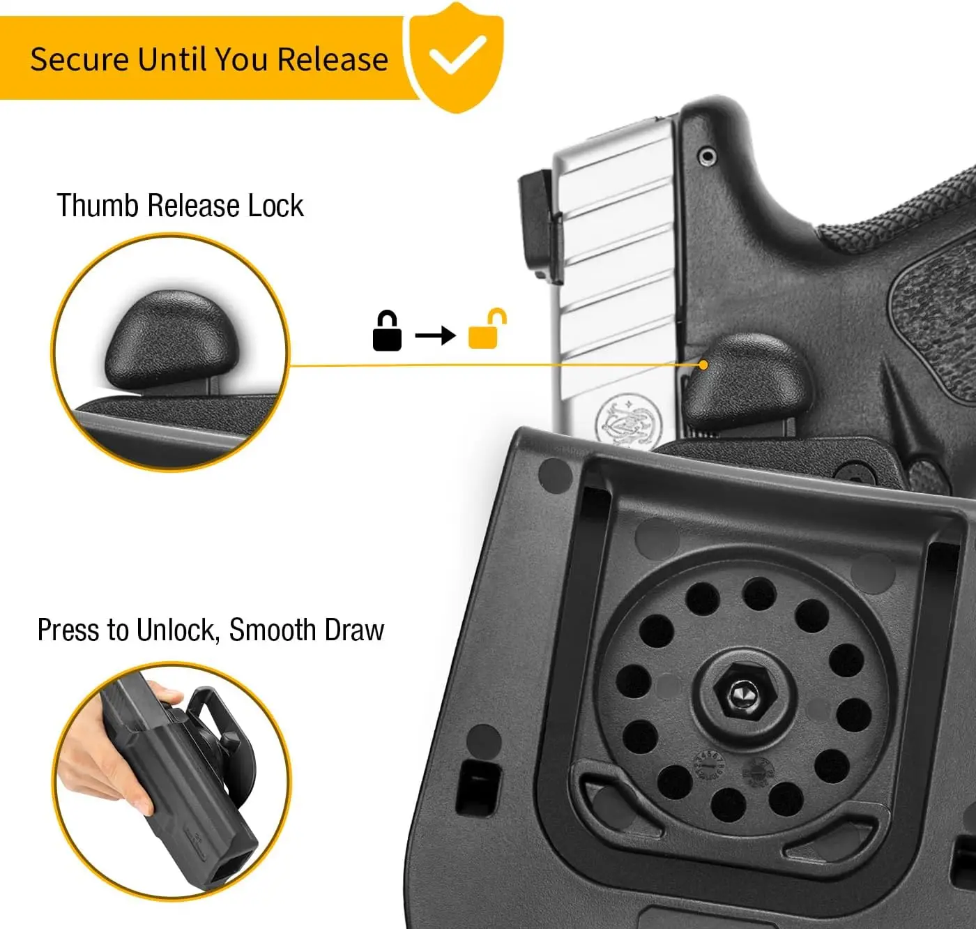 Funda tactica OWB S&W M&P SD9 SD40 M2.0 cinturon - imagen 2